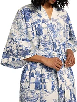 House On A Hill Toile Cotton Sleep Robe