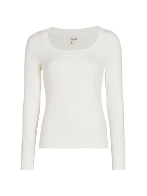 Joanna Long-Sleeve Scoopneck Top