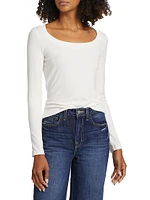 Joanna Long-Sleeve Scoopneck Top