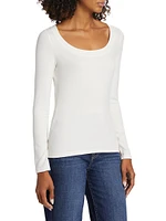 Joanna Long-Sleeve Scoopneck Top