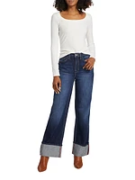 Joanna Long-Sleeve Scoopneck Top