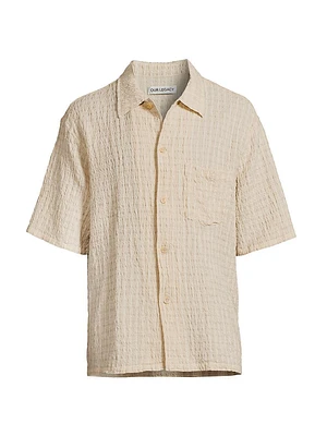 Seersucker Cotton & Linen-Blend Shirt