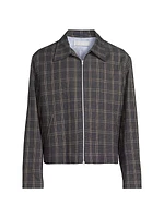 Plaid Zip-Front Jacket