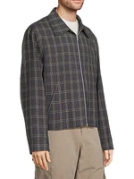 Plaid Zip-Front Jacket