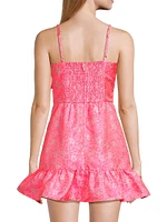 Sutton Floral Jacquard Skirted Romper