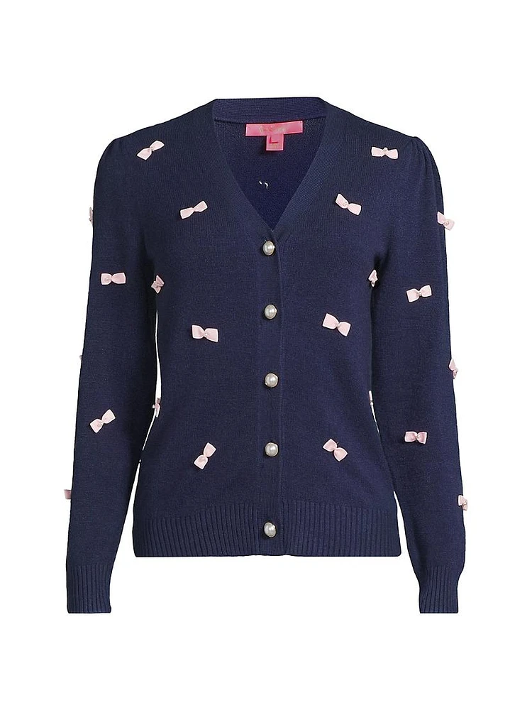 Keane Bow-Embellished Knit Cardigan