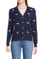 Keane Bow-Embellished Knit Cardigan