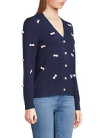 Keane Bow-Embellished Knit Cardigan