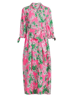 Amrita Floral Cotton Midi-Shirtdress