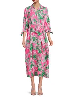 Amrita Floral Cotton Midi-Shirtdress