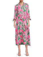 Amrita Floral Cotton Midi-Shirtdress