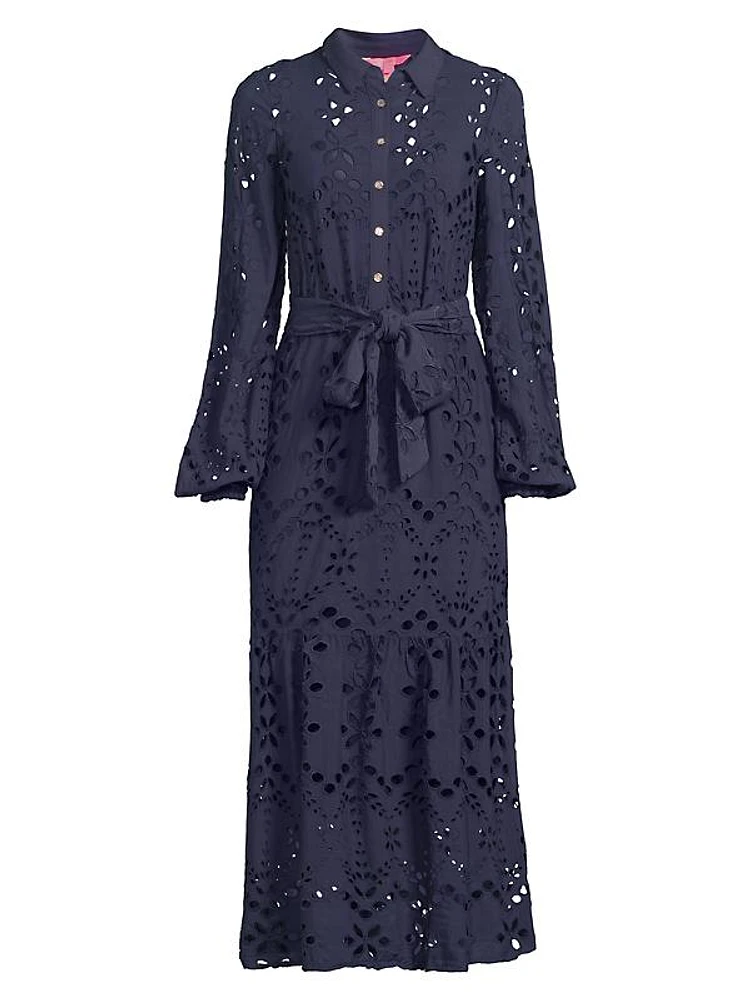 Zia Eyelet Midi Shirtdress