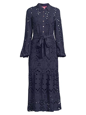 Zia Eyelet Midi Shirtdress