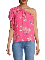 Sarahleigh Asymmetric Silk-Blend Blouse