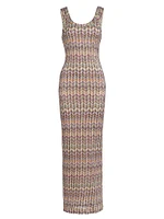 Sequined Knit Maxi Dress