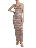 Sequined Knit Maxi Dress