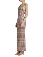 Sequined Knit Maxi Dress