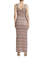 Sequined Knit Maxi Dress