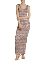 Sequined Knit Maxi Dress