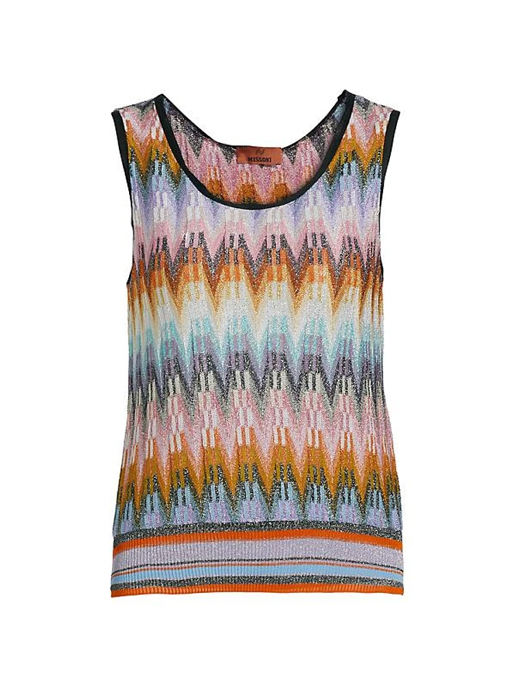 Shimmer-Knit Relaxed Tank