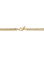 14K Yellow Gold Carmine Curb Graduated Necklace