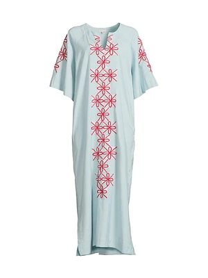 Cotton-Linen Embroidered Caftan