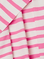 Striped Cotton Puff-Sleeve Minidress