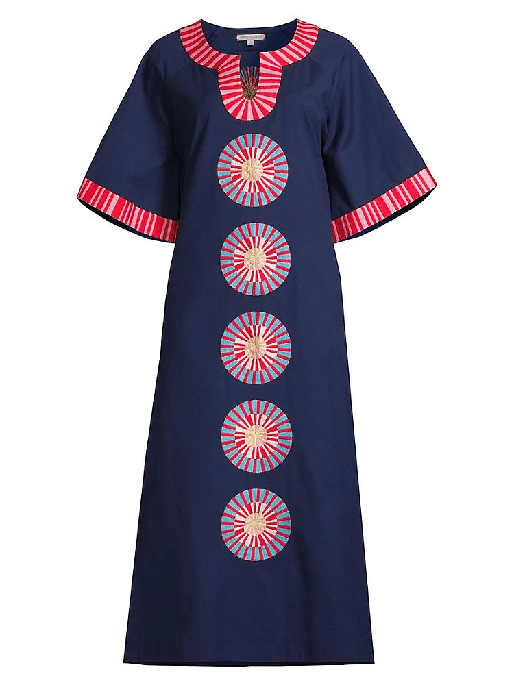 Geometric Cotton-Blend Maxi Caftan