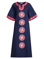 Geometric Cotton-Blend Maxi Caftan