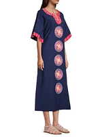 Geometric Cotton-Blend Maxi Caftan