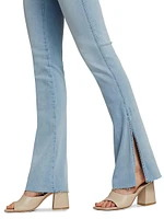 Split-Hem Boot-Cut Jeans