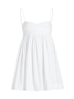 Sweet Disposition Pleated Cotton Minidress