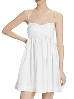 Sweet Disposition Pleated Cotton Minidress