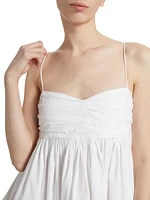 Sweet Disposition Pleated Cotton Minidress