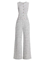 Tori Tweed Sleeveless Jumpsuit