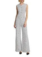 Tori Tweed Sleeveless Jumpsuit