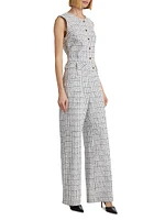 Tori Tweed Sleeveless Jumpsuit