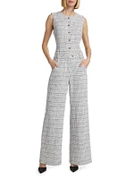 Tori Tweed Sleeveless Jumpsuit