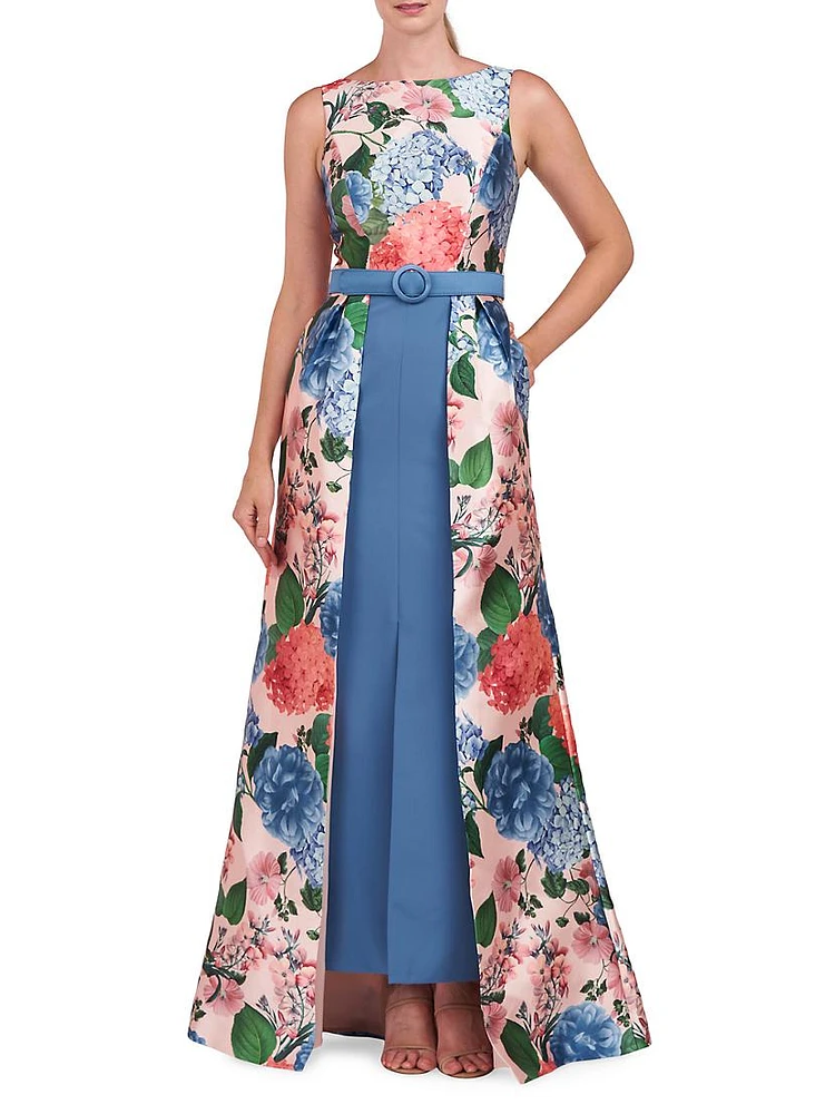 Gail Hydrangea Print Walk-Thru Gown