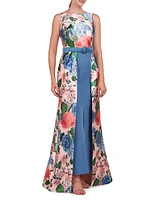 Gail Hydrangea Print Walk-Thru Gown