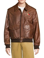 Perennial Logo Leather Bomber Jacket