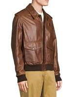 Perennial Logo Leather Bomber Jacket