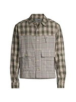 Cropped Split Flannel Shirt