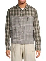 Cropped Split Flannel Shirt