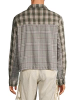 Cropped Split Flannel Shirt