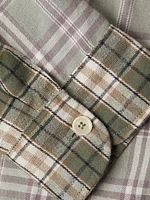 Cropped Split Flannel Shirt