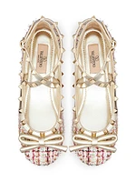 Rockstud Tweed Ballerina Flats