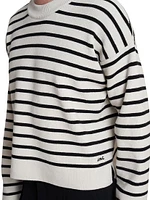 Striped Cotton-Blend Sweater