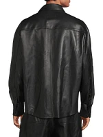 Leather Boxy-Fit Shirt