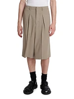 Wool-Blend Long Bermuda Shorts